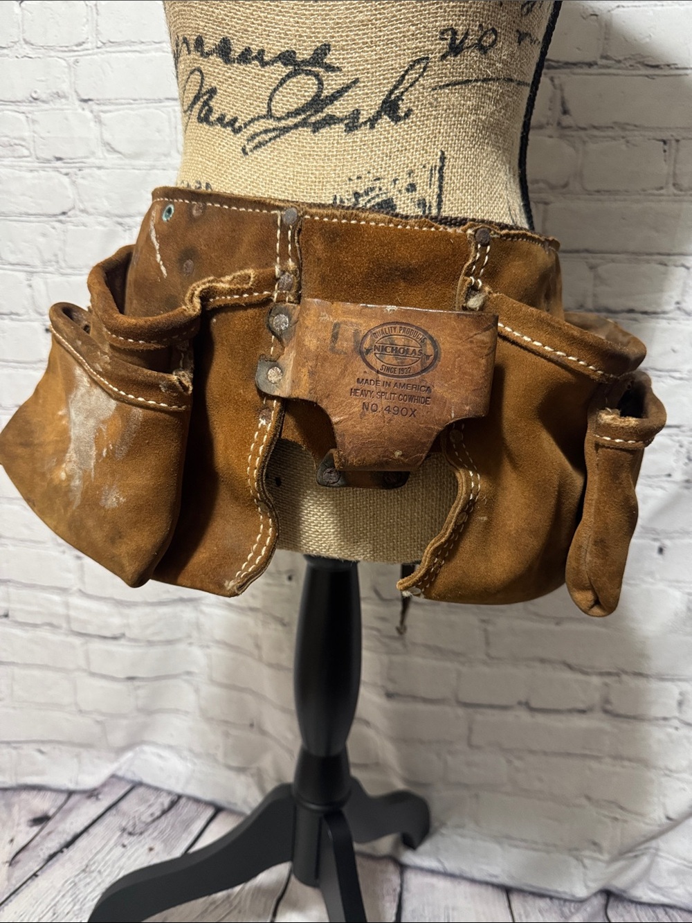 Vintage Nicholas 490X Made in America Heavy Split Cowhide Leather Tool Belt